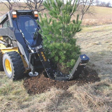 skid steer tree spade removing stumps|skid steer tree remover.